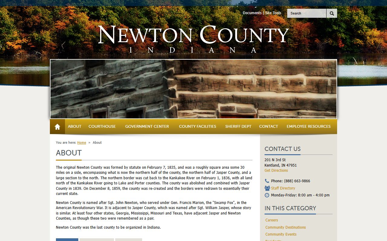 Newton County court records county history page
