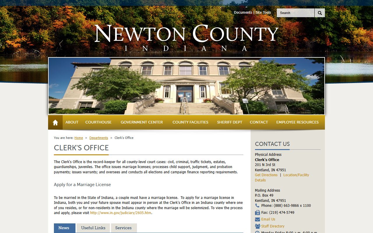 Newton County Clerk of Court official office page