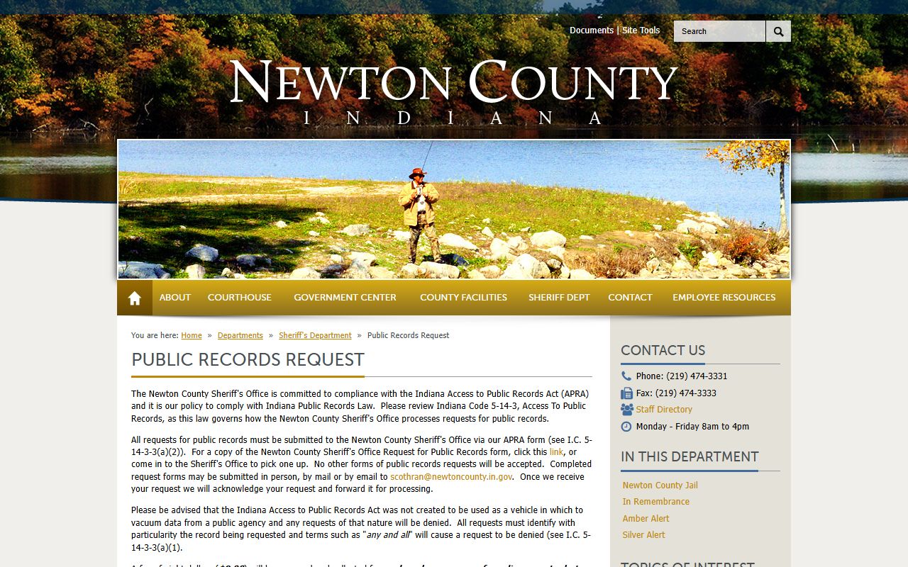 Newton County arrest records sheriff APRA public records request