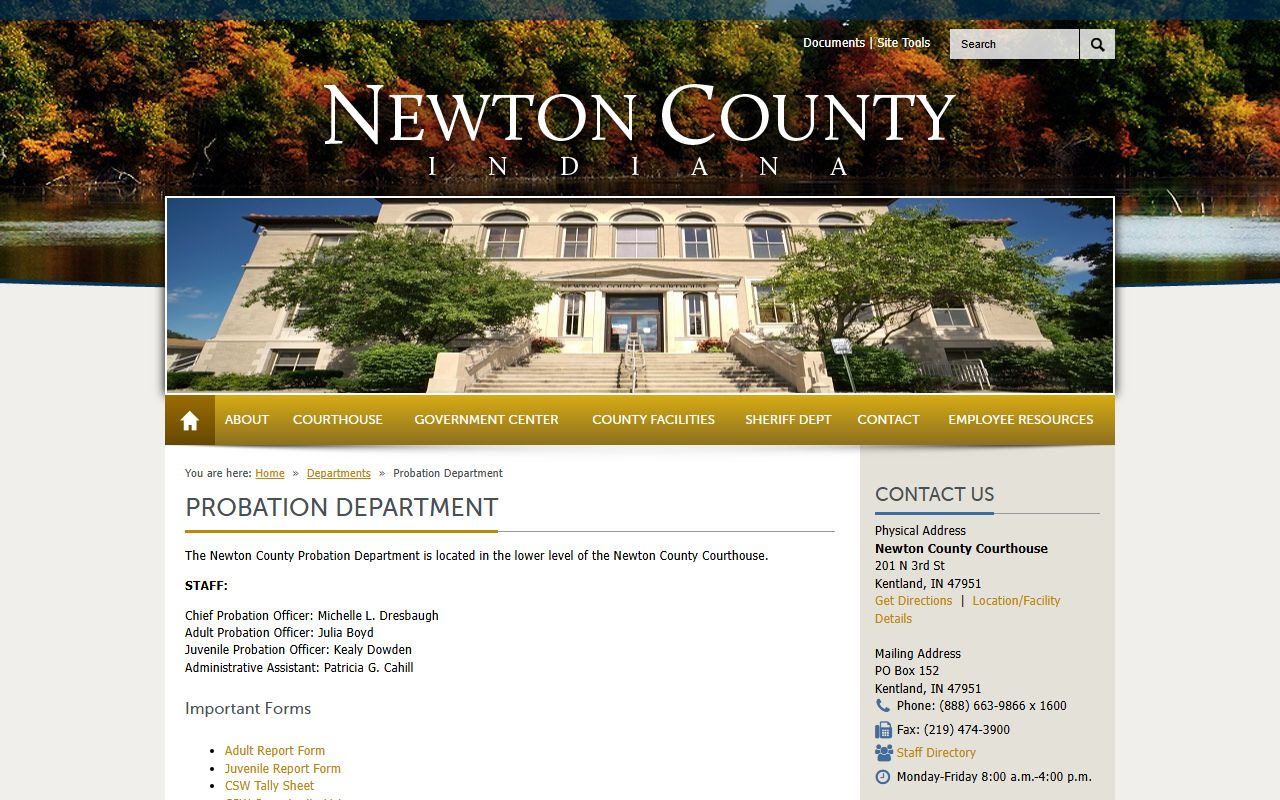 Newton County criminal court records probation department