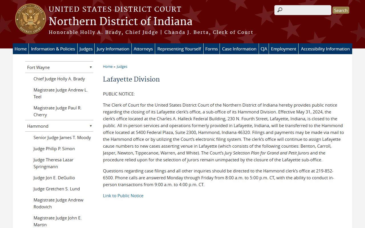 Newton County Circuit Court and Superior Court federal court separation