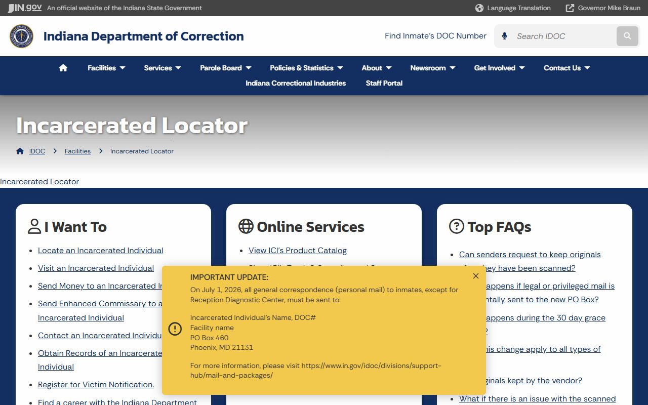 Newton County inmate records IDOC locator information