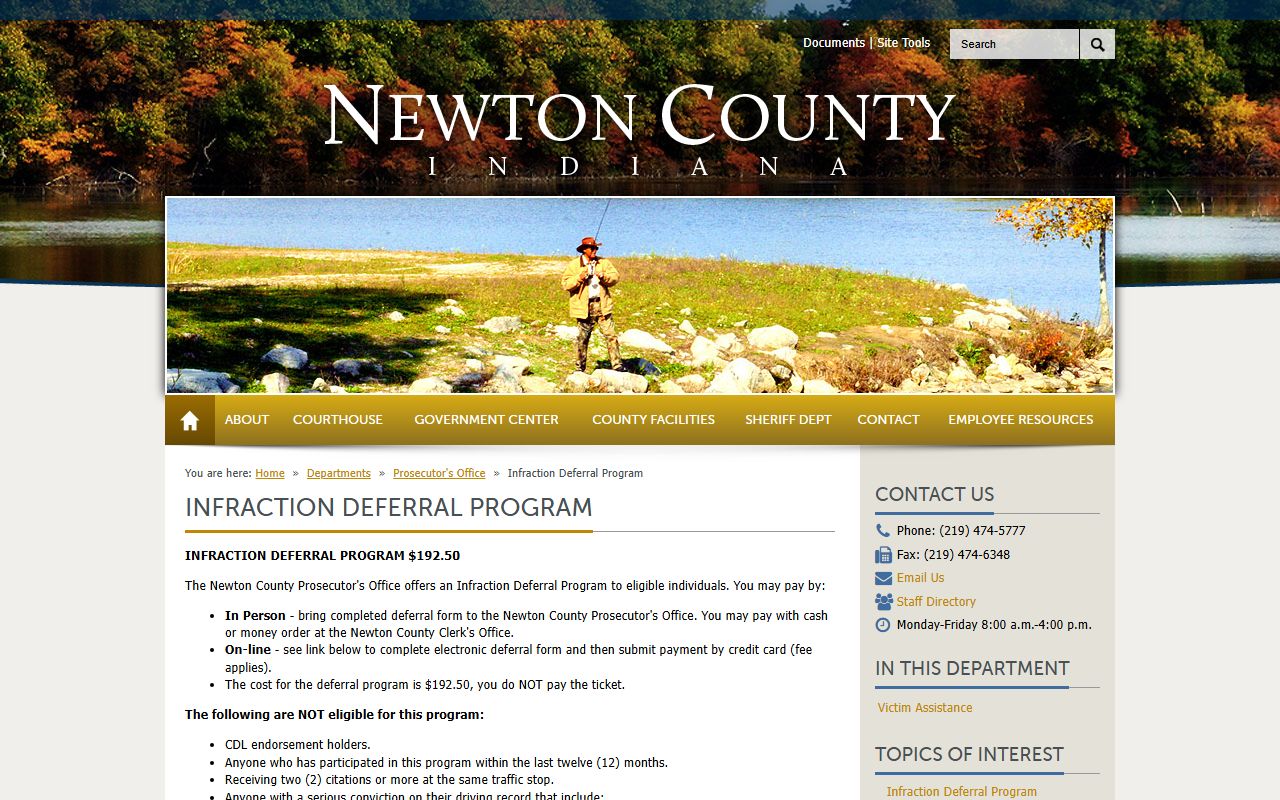 Newton County traffic court records infraction deferral source